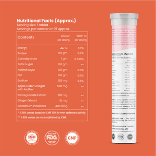 Apple Cider Vinegar Effervescent Tabs (15 Tablets)